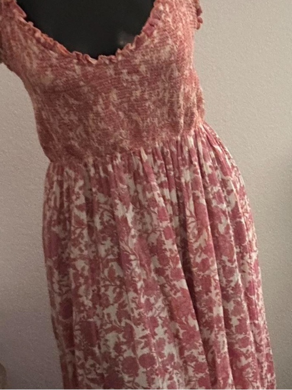 Free People sweet nothings Pink Floral Smocked Maxi Dress with Spaghetti Straps - Picture 5 of 8